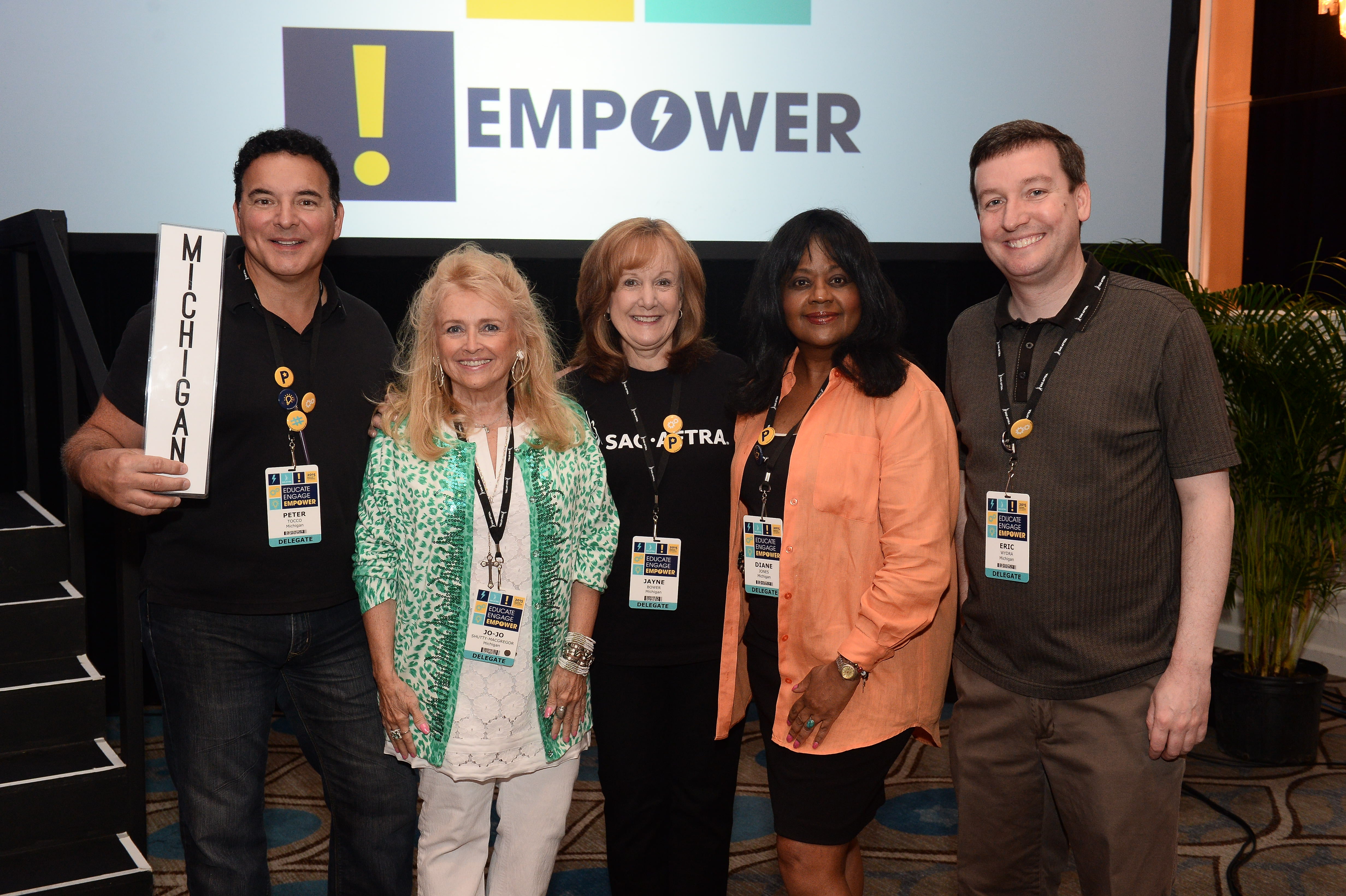 Michigan Convention Delegates Peter Tocco, Jo-Jo Shutty-MacGregor, Jayne Bower, Diane Jones, Eric Wydra
