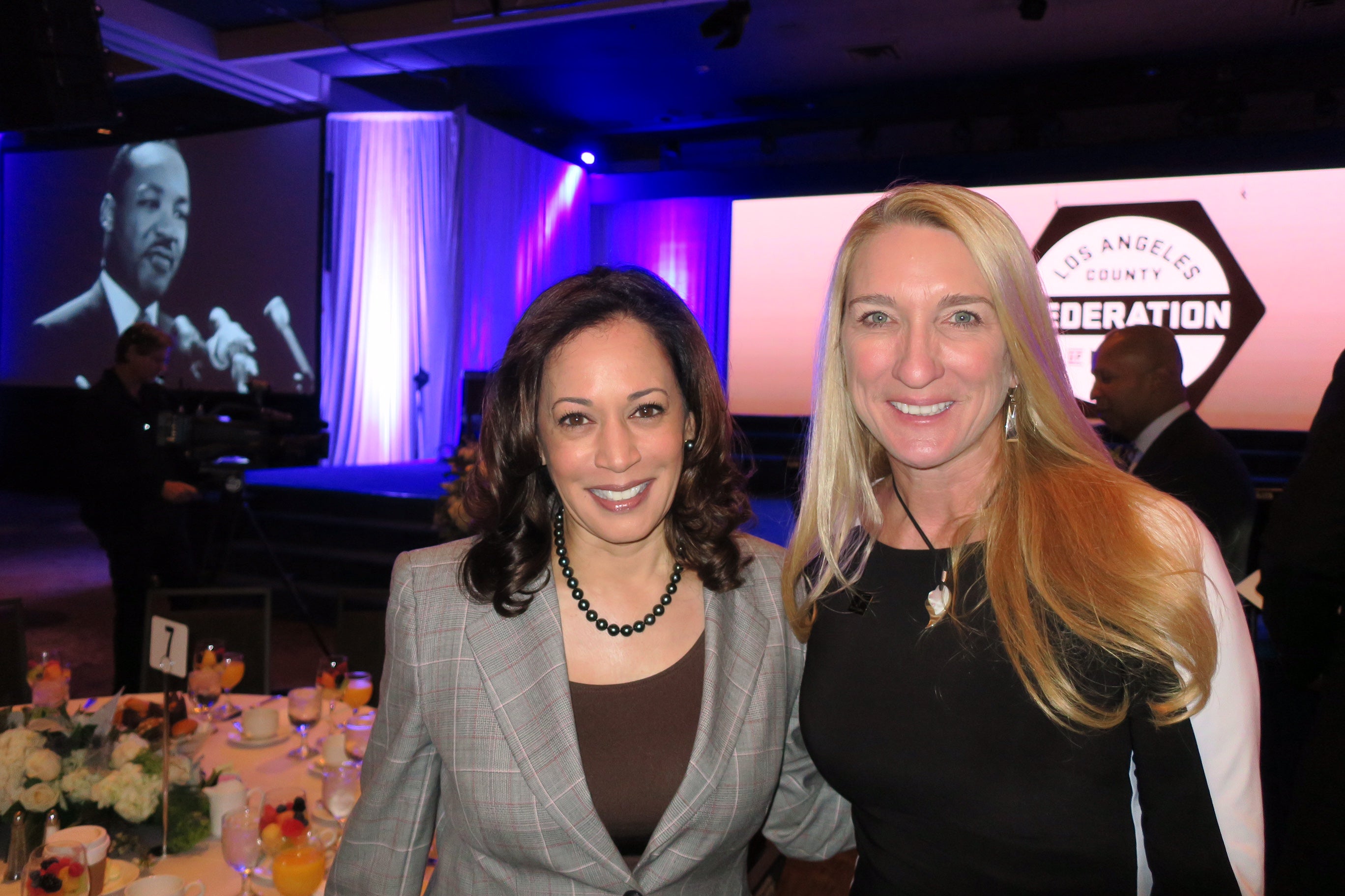 Sen. Kamala Harris with SAG-AFTRA Secretary-Treasurer and Los Angeles Local President Jane Austin 