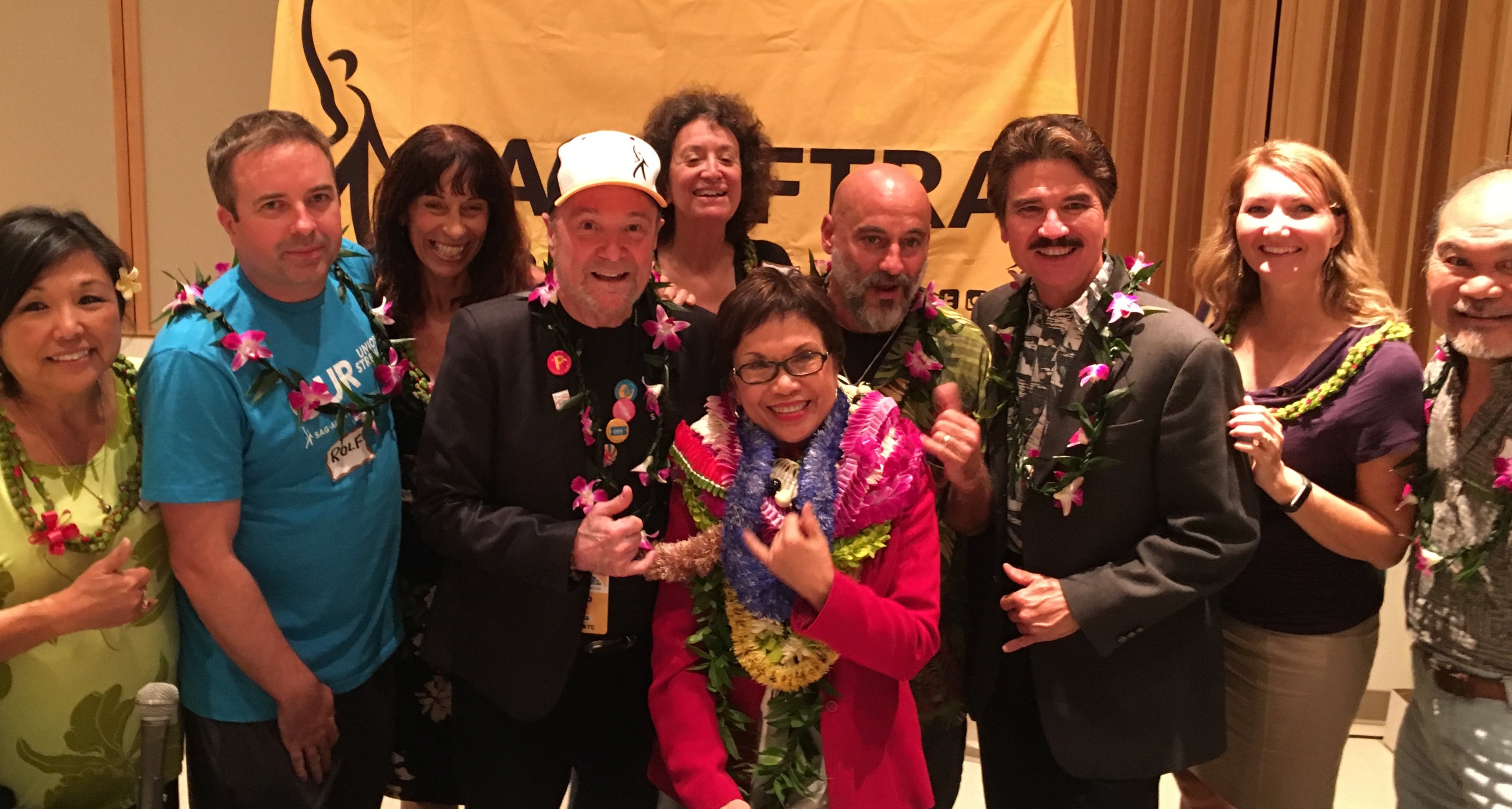Board members with Executive Director Brenda Ching at the SAG-AFTRA annual membership meeting in October  