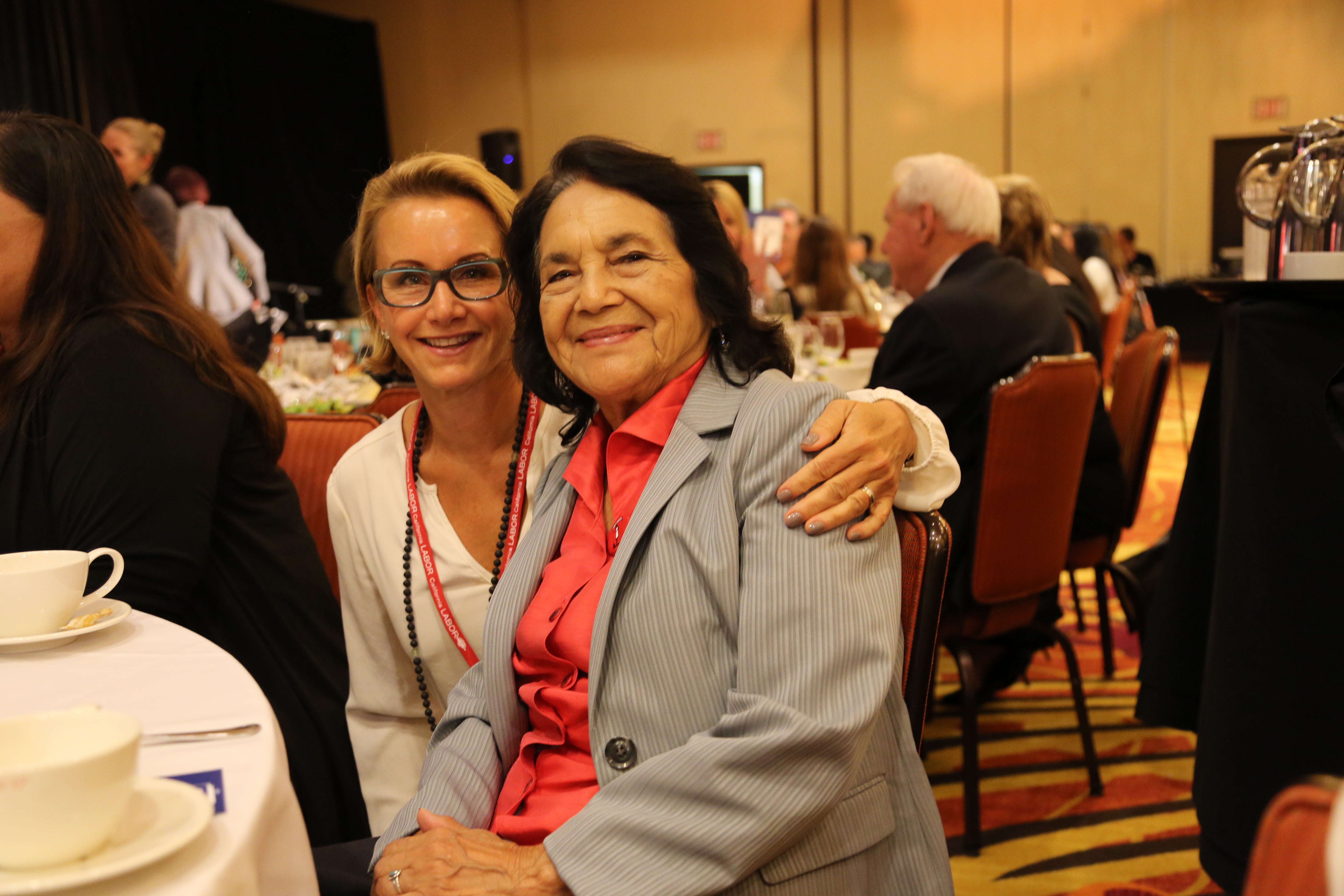 President Gabrielle Carteris with Dolores Huerta, co-founder of the United Farm Workers.