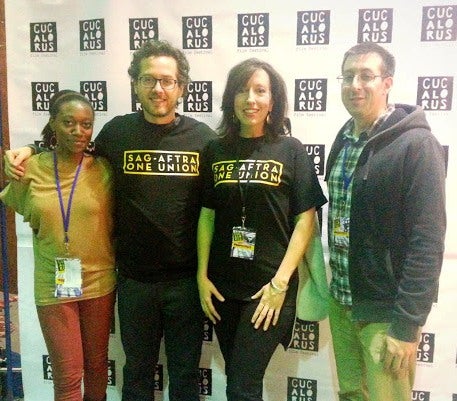 (From Left to Right): Lois Seffu of SAG-AFTRA, Shane Callahan, SAG-AFTRA member, Marty Siu, casting director, Thomas Young of SAG-AFTRA