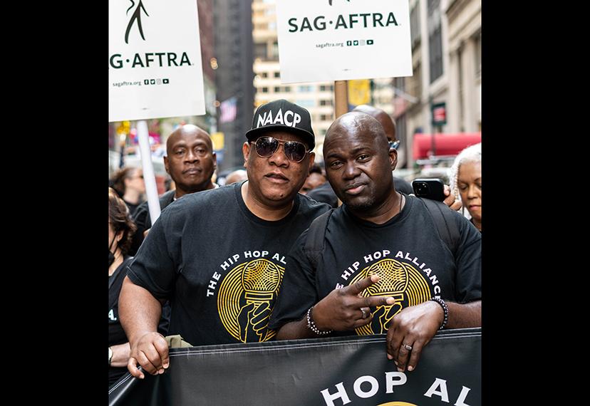 Scot Esdaile, fundador de Hip-Hop Alliance, a la izquierda, y miembro de la junta directiva de Hip-Hop Alliance, Grand Wizzard Theodore