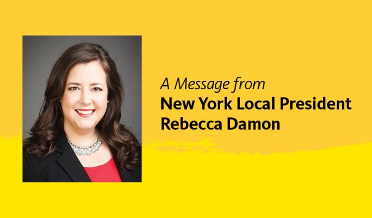 SAG-AFTRA Vicepresidenta, Presidenta local de Nueva York, Rebecca Damon
