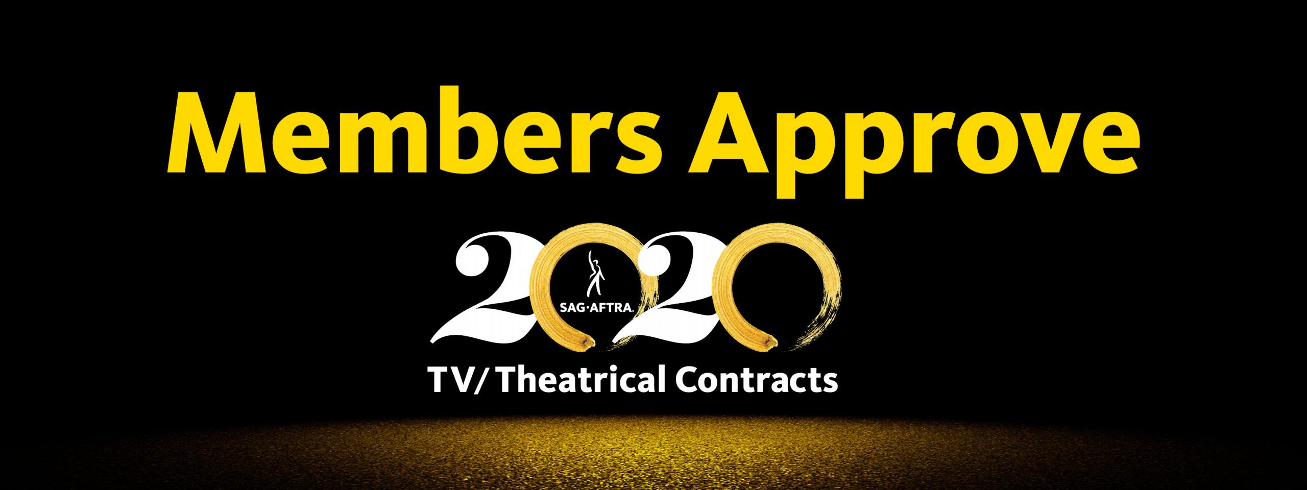"Los miembros aprueban" sobre el logotipo de TV / TH 2020 con fondo negro