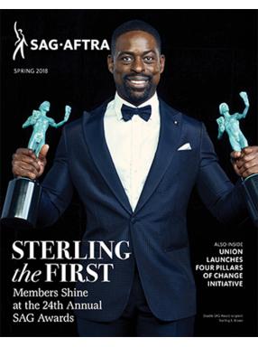 Portada de la revista Spring 2018 con Sterling K. Brown haciendo historia de los Premios SAG