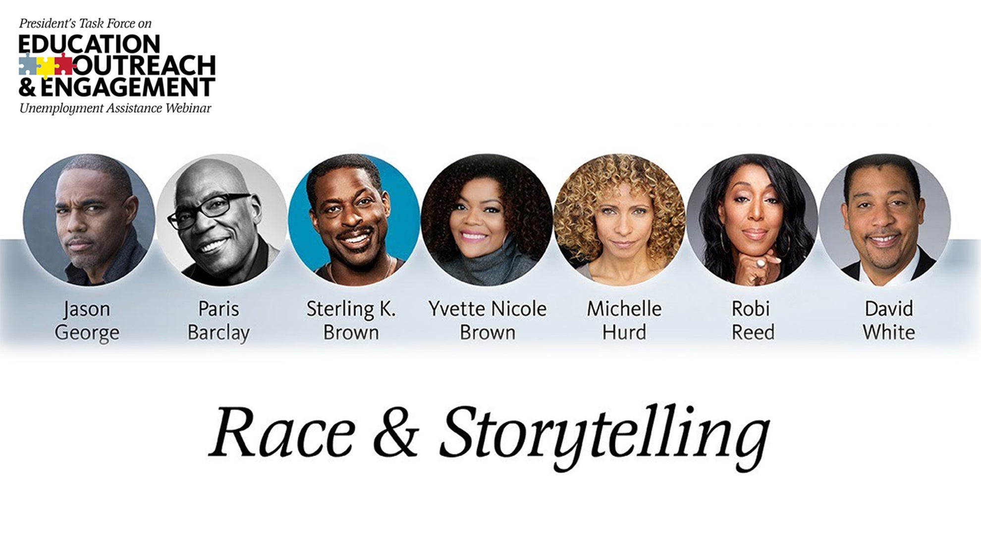 PTEOE logo in center with "Race & Storytelling" below in black italics