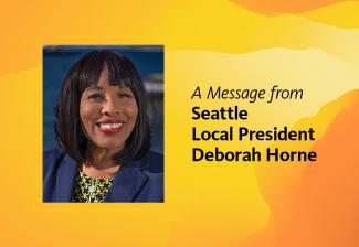 Retrato de la presidenta local de Seattle, Deborah Horne