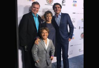 SAG-AFTRA National Performers With Disabilities Committee member John Lawson, member Nick Novicki, SAG-AFTRA President Gabrielle Carteris