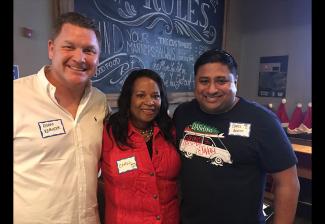 From left, Miami Local Board members Adam Vernier, Carol Bailey and Chris Beekie on Dec. 12.
