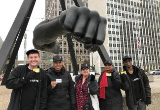 Local President Eric Wydra and current and former Local Board members Jacqua Scott, Sonya Avakian, Pat Sweeting and P.J. Edwards