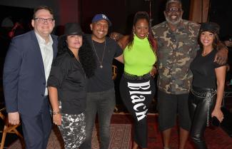 From left, SAG-AFTRA National Executive Director Duncan Crabtree-Ireland; Rite 1 Enterprises Executive Director Sonya Pruneda; The Authenticated Chief Executive Officer and founder James Andrews; radio/television host and choreographer Leslie “Big Lez” Se