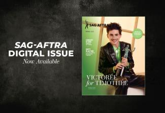 SAG Awards® recipient Timothée Chalamet graces the cover of the Spring 2025 issue of SAG-AFTRA magazine, which highlights unforgettable moments from our 31st annual awards ceremony