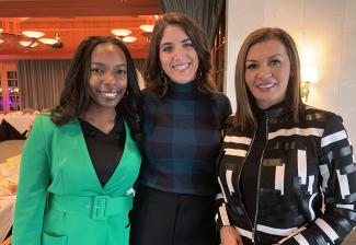 SAG-AFTRA members Jobina Fortson, Liz Kreutz and Palmira Perez at the Women in Broadcast luncheon on May 18.