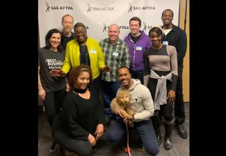New members were welcomed in to the Chicago Local family by VP, Mid-Sized Locals Ilyssa Fradin, left, and Chicago Local President Charles Andrew Gardner, bottom right.