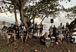 Members show their support for the strike