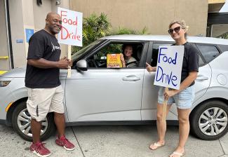 Members at the food drive`