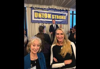 SAG-AFTRA National Board member and California Labor Federation Vice President Ellen Crawford, left, with SAG-AFTRA Secretary-Treasurer and L.A. Local President Jane Austin