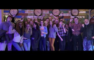 Caption: WBUR's unit celebrated on Feb 27, 2020 in Boston for their one-year anniversary of unionizing.