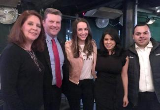 From left, Colleen Pendergrass, A.J. Fox, Christina Tetreault, Angelique Solis and Pedro Quintana of KSEE-TV join in for a group photo. 