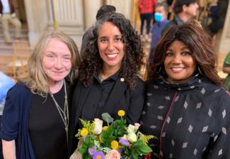 SF-NC Local President Kathryn Howell with newly sworn in S.F. Film Commission Executive Director Manijeh Fata and S.F. Film Commissioner and SF-NC Local member Carolyn Tyler