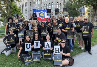 Members and supporters standing strong in Salt Lake City. 