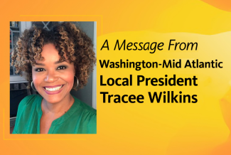 Un mensaje de la presidenta local de Washington-Medio Atlántico, Tracee Wilkins