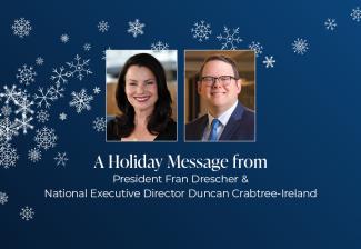 A Holiday Messsage From President Fran Drescher and NED Duncan Crabtree-Ireland
