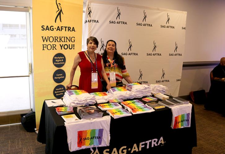 SAG-AFTRA's table at the National Lesbian and Gay Journalists Association conference in Palm Springs.