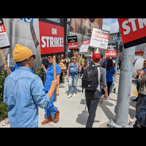 Carousel item for "LA Local Members Support the WGA During Strike"