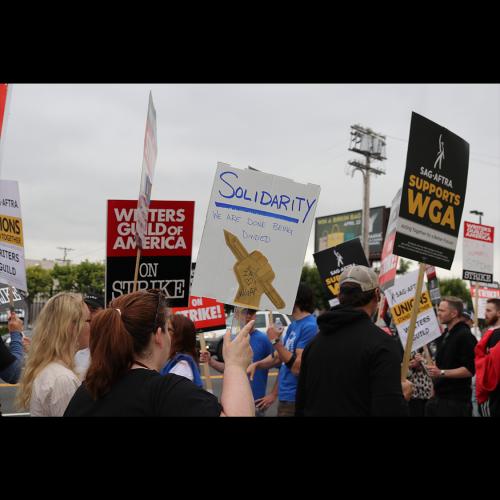 Carousel item for "LA Local Members Support the WGA During Strike"