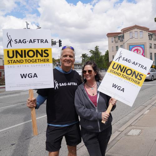 Carousel item for "LA Local Members Support the WGA During Strike"