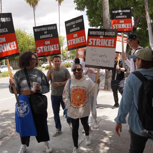 Carousel item for "LA Local Members Support the WGA During Strike"