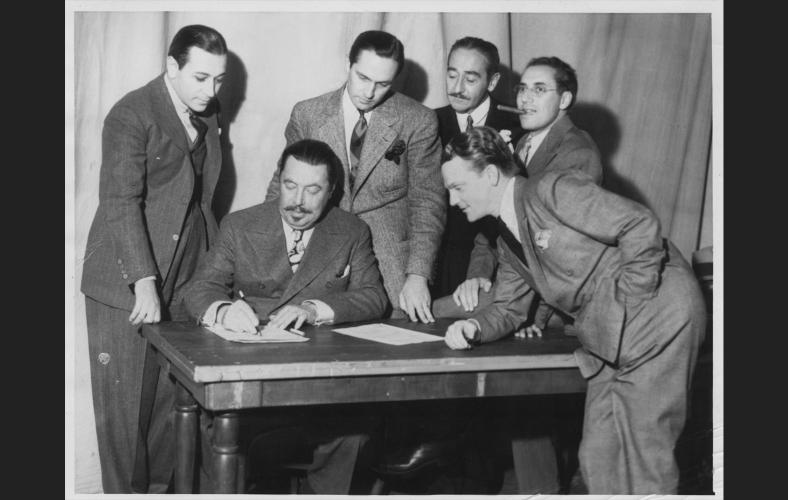 Stars join SAG in October. George Raft, Warner Oland, Fredric March, Adolphe Menjou, Groucho Marx, James Cagney.