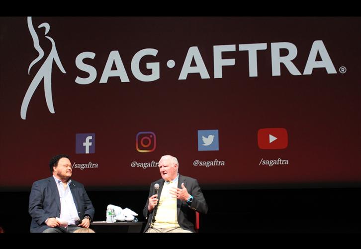 SAG-AFTRA National and New York Local Board member Adrian Martinez, left, and honorary SAG-AFTRA member Thomas Hanley. 