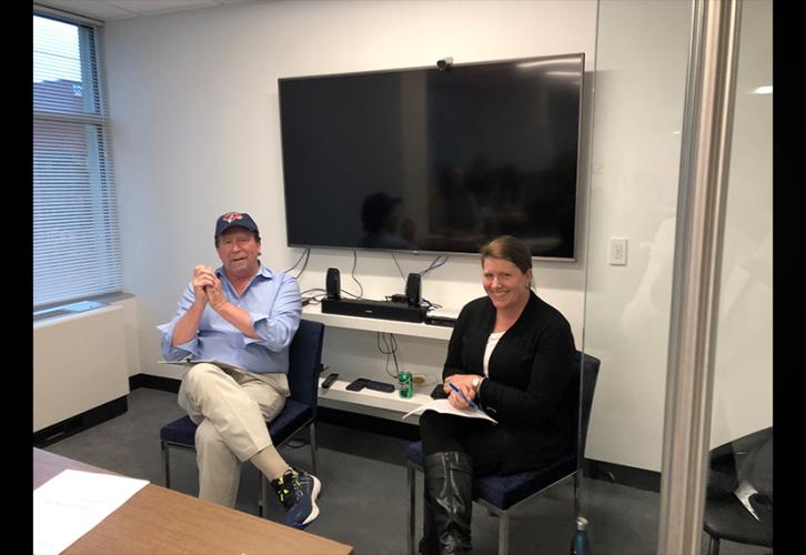 From left, Jack Gerbes and Catherine Batavick of the Maryland Film Industry Coalition