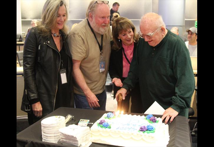 From left, L.A. Local Board member Pamela Guest, SAG-AFTRA Second Vice President and National Board member David Jolliffe, L.A. Local President Pat Richardson and SAG-AFTRA National and L.A. Local Board member Ed Asner at the L.A. Local Board meeting on N