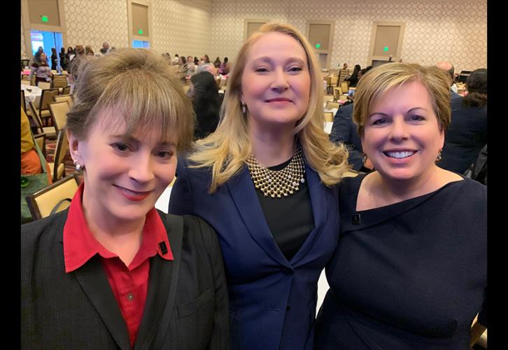 From left, SAG-AFTRA L.A. Local President Patricia Richardson, Los Angeles First Lady Amy Elaine Wakeland and SAG-AFTRA Los Angeles Local Executive Director Ilyanne Morden Kichaven on Oct. 3.