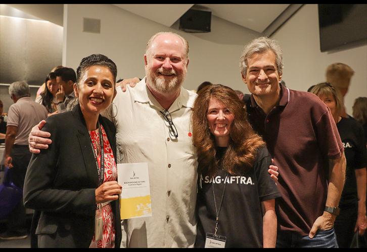 From left, SAG-AFTRA Background Actors Department National Director Fatna Sallak-Williams, SAG-AFTRA L.A. Second Vice President David Jolliffe, Background Actors Education & Outreach Committee member Samantha Hartson and L.A. Local Board member Ron Ostrow