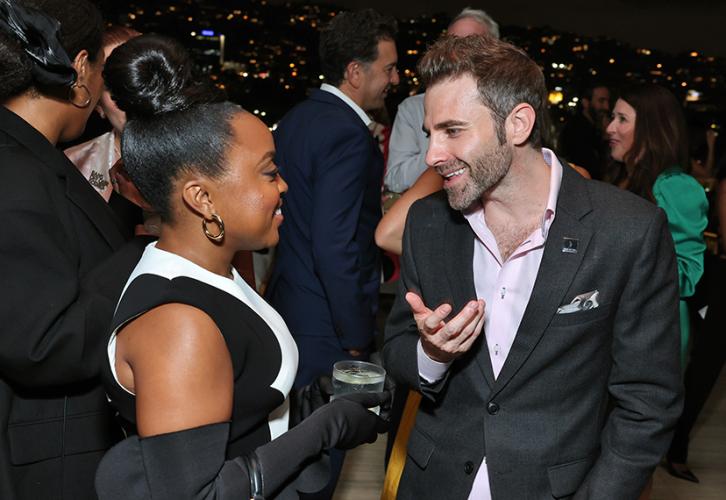 Quinta Brunson, left, and SAG-AFTRA Executive Vice President Ben Whitehair. 