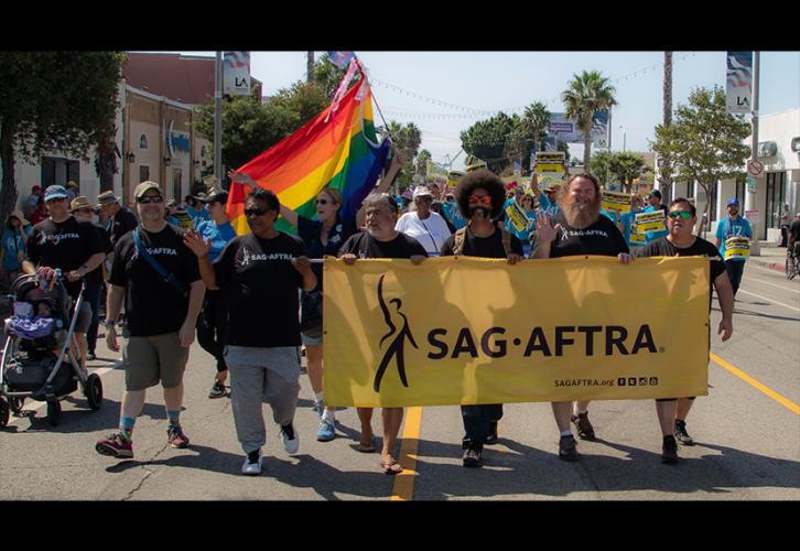 SAG-AFTRA L.A. members join the SAG-AFTRA L.A. Local MOVE Committee in celebrating Labor Day in Wilmington, Calfornia, on Sept. 2.