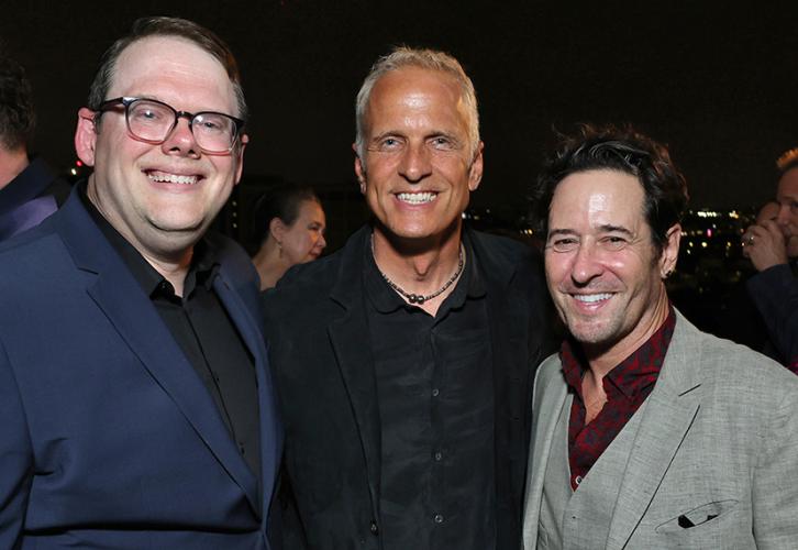 SAG-AFTRA National Executive Director & Chief Negotiator Duncan Crabtree-Ireland, Patrick Fabian and Rob Morrow