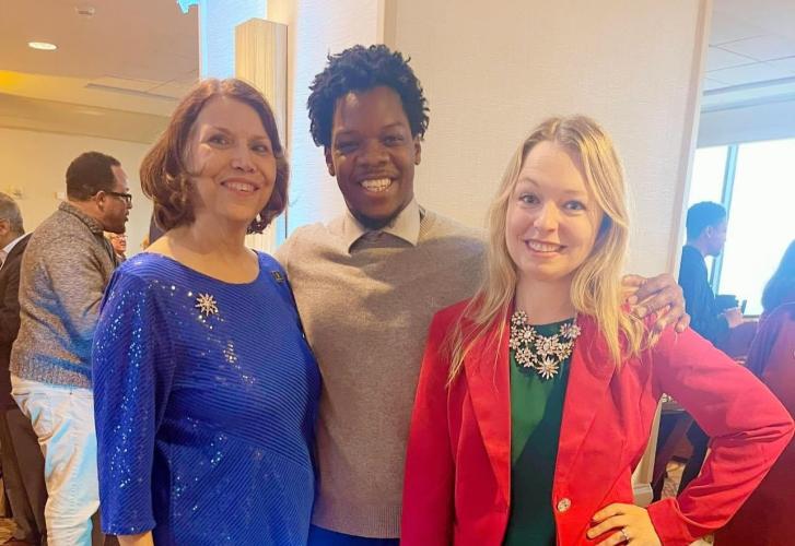 From left, SAG-AFTRA Philadelphia Local Vice President Meagan Hill, City Council candidate James Whitehead and SAG-AFTRA Philadelphia Local President Nicole Izanec.