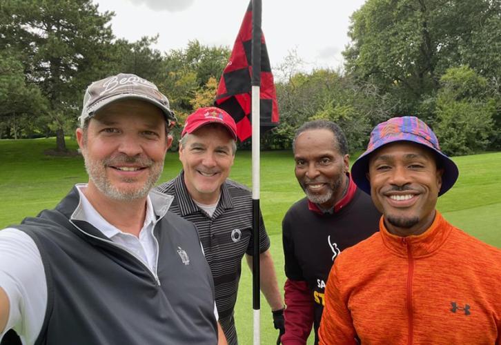 Golf Scramble first place winners James Shinkle, Kevin Lingle, Jake Berent and Charles Gardner. 