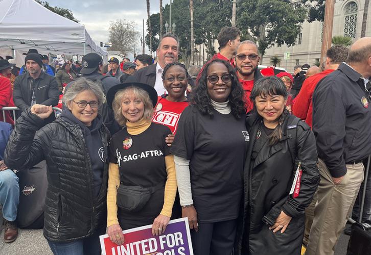Members at the rally