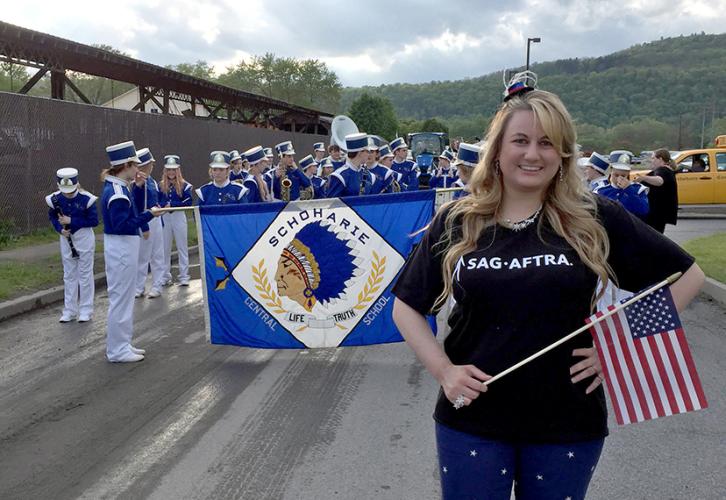 SAG-AFTRA member Danielle Rose represents SAG-AFTRA at the Schoharie, N.Y., Memorial Day parade.