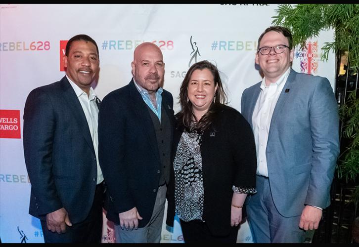 From left, NED David White, SAG-AFTRA LGBT Committee Co-chair Jason Stuart, Executive Vice President and New York Local President Rebecca Damon and COO Crabtree-Ireland. (Photo by: Adam Schultz/SAG-AFTRA)