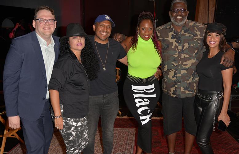 From left, SAG-AFTRA National Executive Director Duncan Crabtree-Ireland; Rite 1 Enterprises Executive Director Sonya Pruneda; The Authenticated Chief Executive Officer and founder James Andrews; radio/television host and choreographer Leslie “Big Lez” Se
