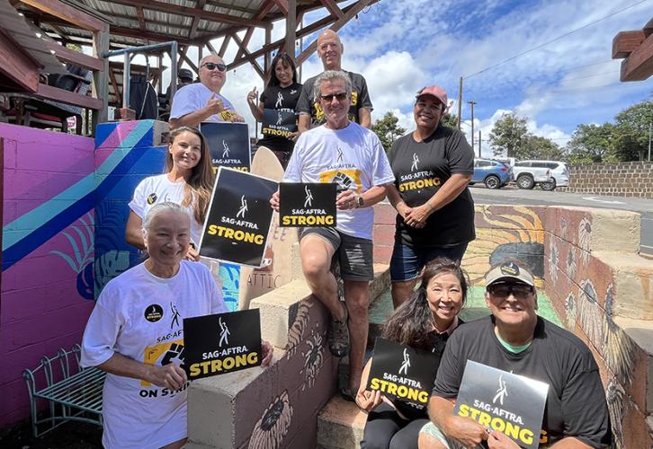 Members show they are SAG-AFTRA Strong during the strike.