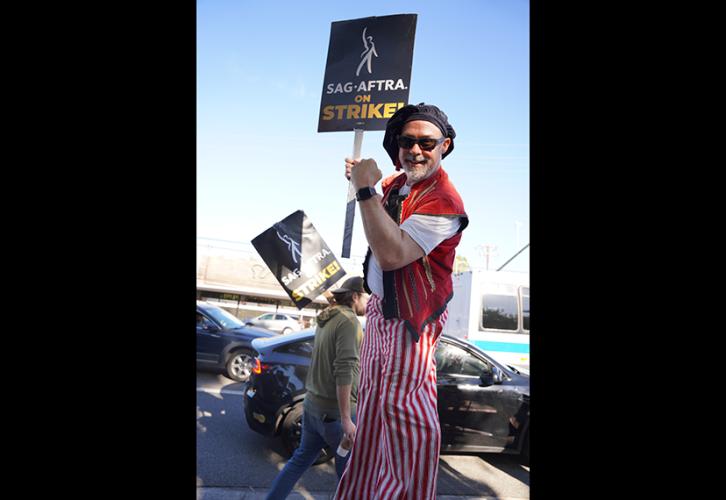 Members and allies of all categories and specialties joined the picket line on Nov. 1 at Disney — even a stilt walker! 