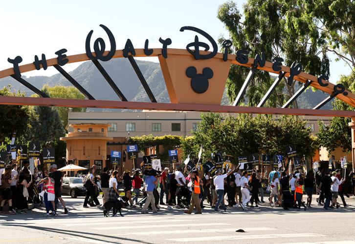Thousands joined the picket line at Disney Studios in Burbank, California, on Nov. 1, which marked the 111th day on strike for SAG-AFTRA members.